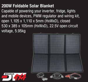 200w Foldable Solar Blanket Monocrystalline PWM Regulator & Wiring Kit - Compact