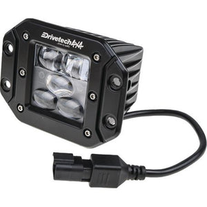 3'' LED Work Light Flush or Bracket Mount Aluminum Housing 121mm x 90mm x 73mm Drivetech 4x4