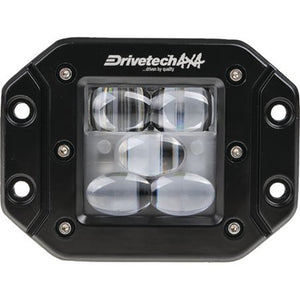 3'' LED Work Light Flush or Bracket Mount Aluminum Housing 121mm x 90mm x 73mm Drivetech 4x4