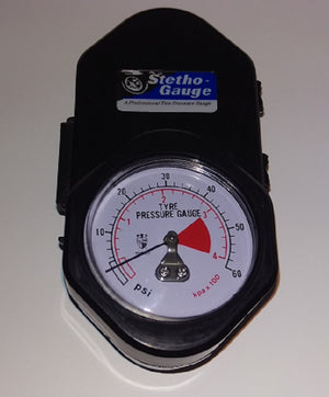 Tyre Pressure Gauge 2" Dial 0-60psi Straight Valve Connector with Air Release Button