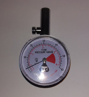 Tyre Pressure Gauge 2" Dial 0-60psi Straight Valve Connector with Air Release Button