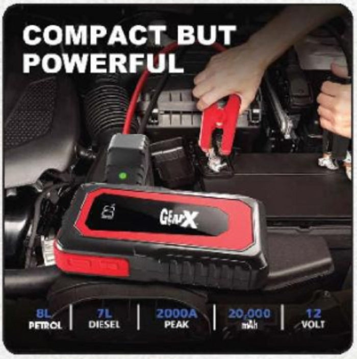 Portable Jump Starter 12v Quick Charging 20,000mAh Peak Current 2000A Peak