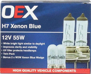 OEX H7 Globes Xenon Blue 12V 55W PX26d 3900°K ADR Icy Blue/White Appearance