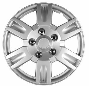 Wheel Hub Caps Cover Trim 16" Silver Tough ABS Easy Fit Secure - Set of 4