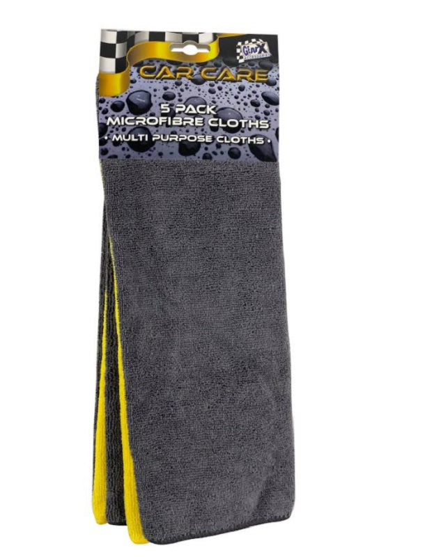 Multipurpose Microfibre Cloths Great for Exterior Interior Pack of 5 - 40 x 40cm