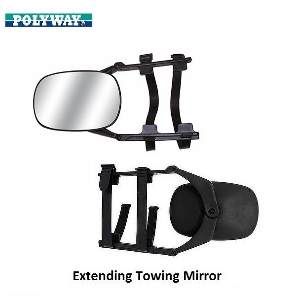 Towing Mirror Pair Fits Existing Fixed Mirror Clip-On Towing For Trailer Caravan