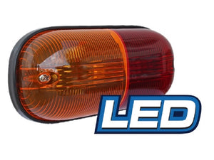 LED 12v Clearance Lights 3 Amber & 2 Red Pre-Wired 110 x 60 x 33mm 50,000 Hours