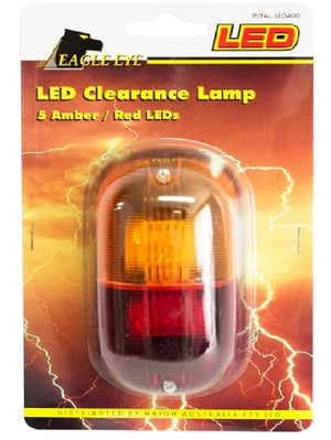 LED 12v Clearance Lights 3 Amber & 2 Red Pre-Wired 110 x 60 x 33mm 50,000 Hours