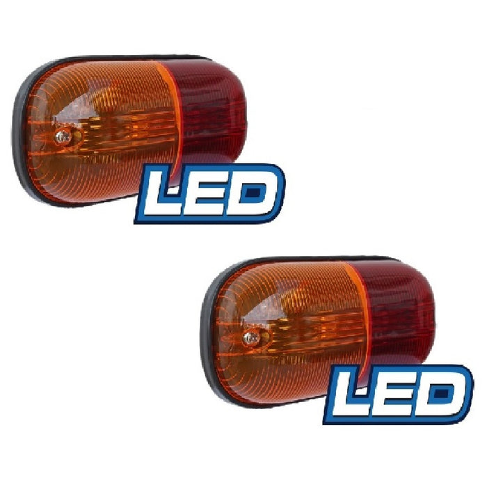 LED 12v Clearance Lights 3 Amber & 2 Red Pre-Wired 110 x 60 x 33mm 50,000 Hours