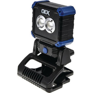 OEX LED Rechargeable Flood Light with Hands Free Clamp 270° Adjustable 450Lumens