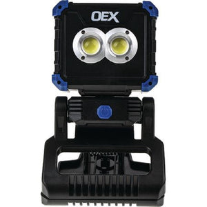 OEX LED Rechargeable Flood Light with Hands Free Clamp 270° Adjustable 450Lumens