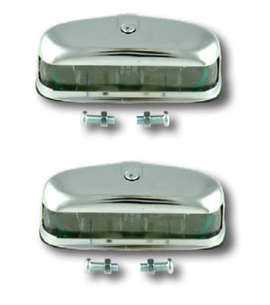 Number Plate Licence Lights Chrome Steel 12v Incandescent Globes Included 2 Pack
