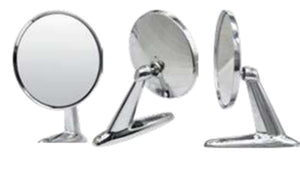 Mirror Round Swivel Head Retro Classic Car Universal Mount Door or Guard Fits LH or RH Side with Fittings 110mm