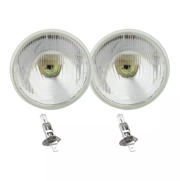 Semi Sealed Beam 5 3/4" 146mm with Philips H1 55w Globes Hi Low Beam Set of 2