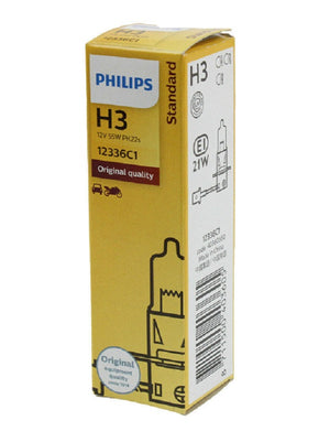 Philips H3 Standard Headlight Globe Fog Light 12v 55w Road Legal Pk22S Single