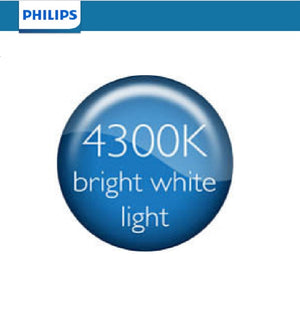 Genuine Philips H1 Crystal Vision Car Headlight Bulbs 4300K 2 Pack + T10 Parkers Globes