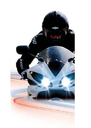 Philips H7 BlueVision Moto Motorcycle Headlight Single Globe 12V 55W 3700k 1500L