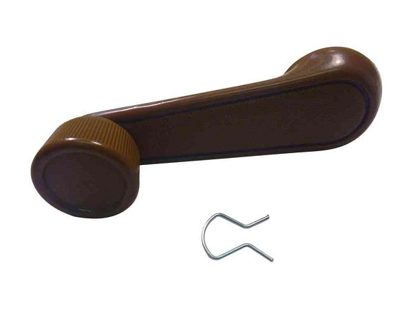 Window Winder Handle Suits Early Toyota Landcruiser & Hilux with Clip - Brown SINGLE