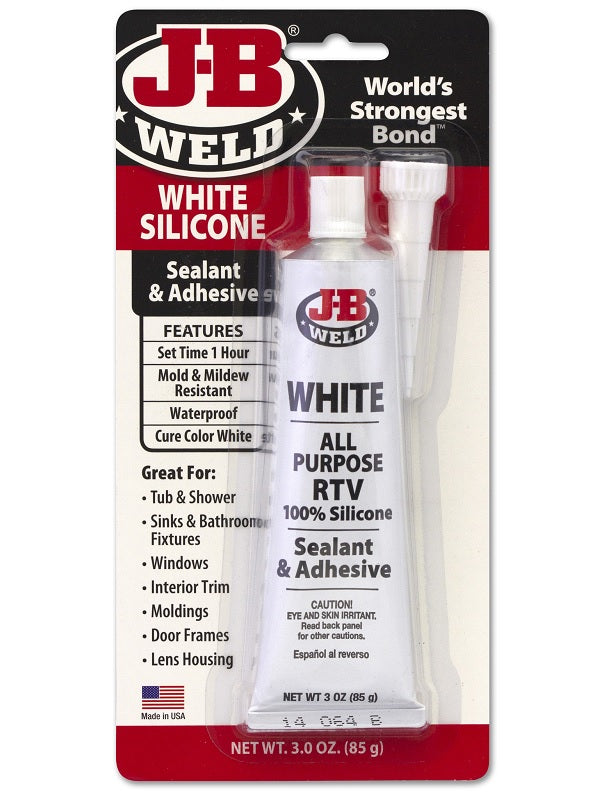 JB Weld White Silicone Sealant Adhesive RTV No Shrink Mold Resistant 85gr 31312