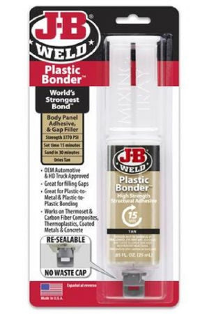 JB Weld Plastic Bonder Tan Urethane Adhesive Glue Syringe Quick Set 25ml 50133