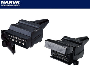 Narva Trailer Plug & Connector Sockets 12 Pin Flat Male & Female 82171+ 82072