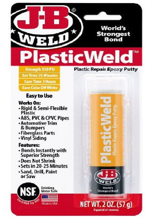 JB Weld PlasticWeld Plastic Repair Epoxy Putty Stick Fast Setting 8237