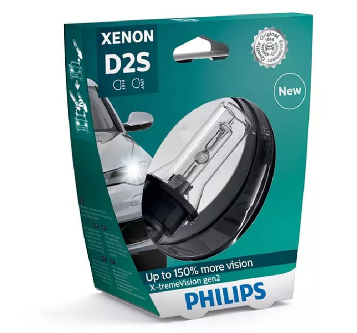 Philips D2S Headlight Globe Hi/Low Xenon X-tremeVision Gen2 85v 35w P32d-2 4800K