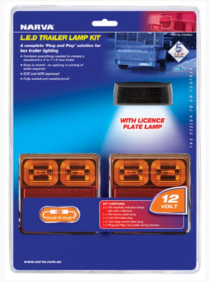 Narva Trailer Lamp Kit 12V LED Plug n Play Perfect for Box Trailer Easy DIY IP66